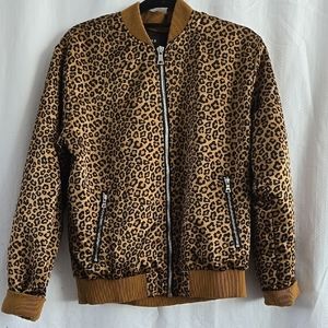 Forever 21 Men's Bomber Jacket Animal Print Oversize Size S